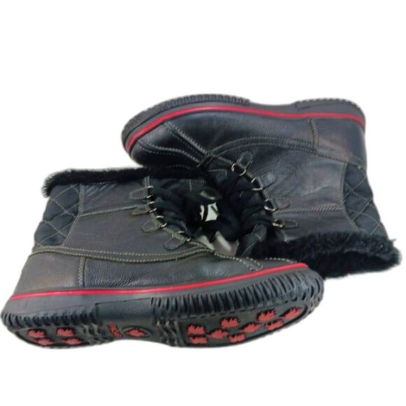 Pajar Shoes - Pajar Waterproof  Insulated Fur Lined Lace Up Women's 10 Winter Boots Black.